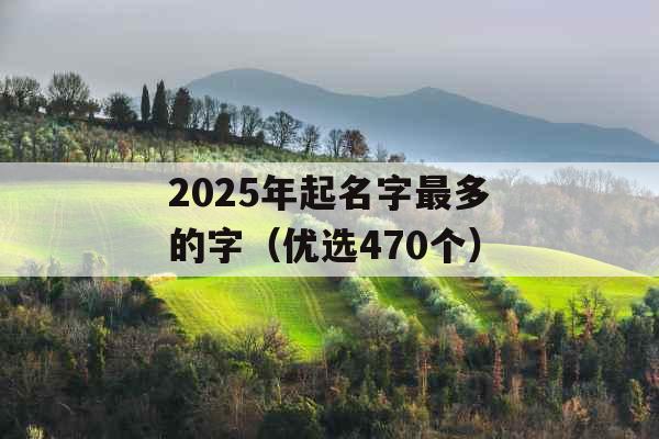2025年起名字最多的字(优选470个) 2025年起名字最多的字(优选470个)