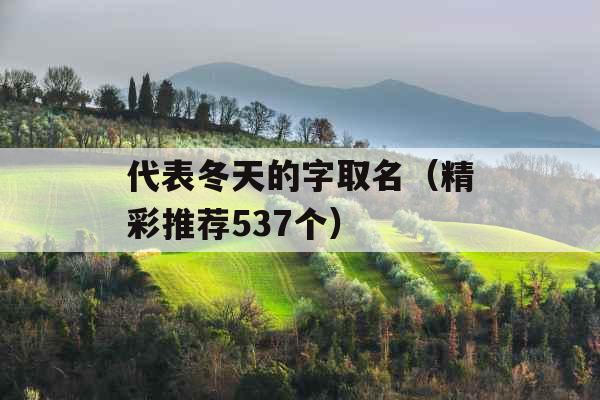 代表冬天的字取名（精彩推荐537个）
