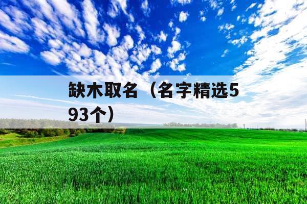 缺木取名(名字精选593个) 缺木取名(名字精选593个)