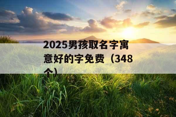 2025男孩取名字寓意好的字免费（348个）