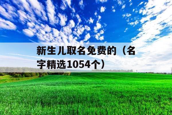 新生儿取名免费的(名字精选1054个) 新生儿取名免费的(名字精选1054个)