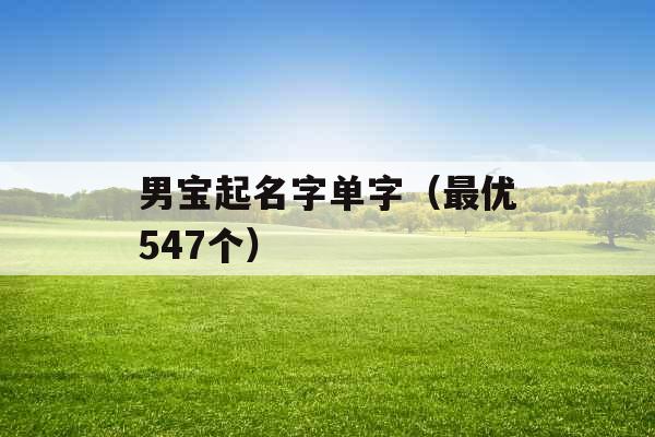 男宝起名字单字（最优547个）