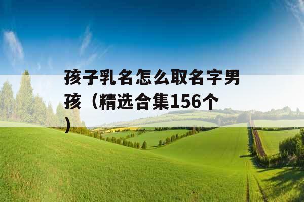 孩子乳名怎么取名字男孩(精选合集156个) 孩子乳名怎么取名字男孩(精选合集156个)