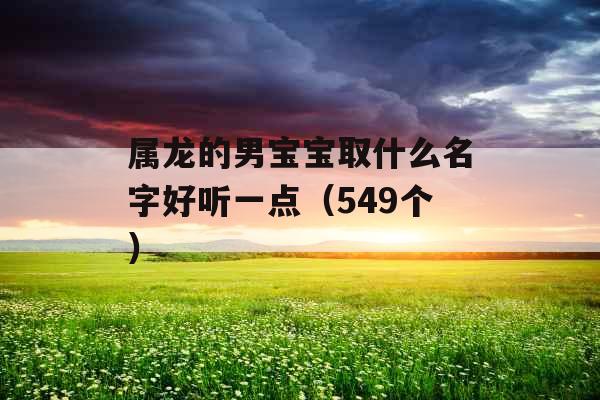 属龙的男宝宝取什么名字好听一点(549个) 属龙的男宝宝取什么名字好听一点(549个)