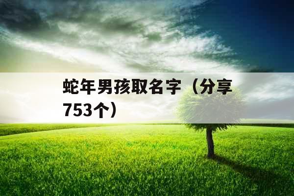 蛇年男孩取名字(分享753个) 蛇年男孩取名字(分享753个)