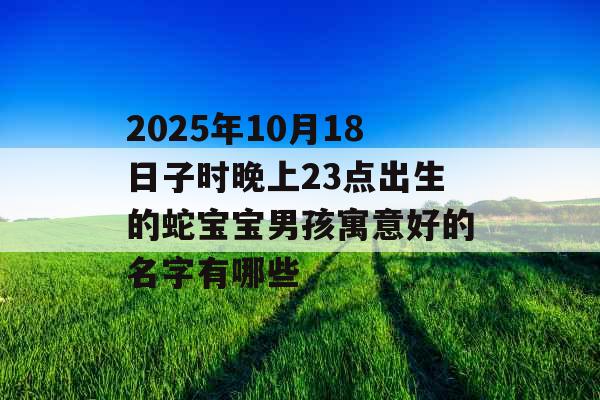 2025年10月18日子时晚上23点出生的蛇宝宝男孩寓意好的名字有哪些 2025年10月18日子时晚上23点出生的蛇宝宝男孩寓意好的名字有哪些