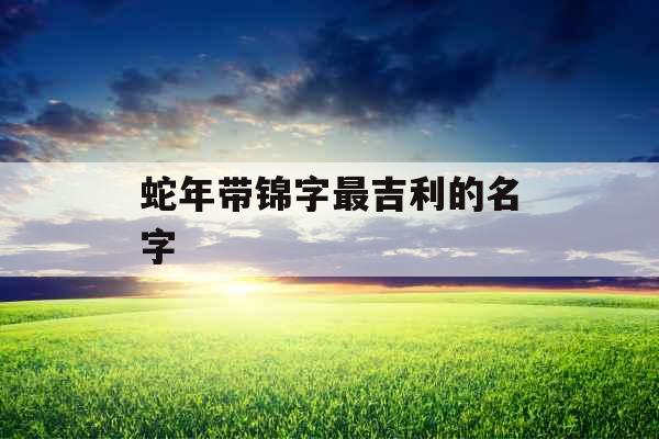 蛇年带锦字最吉利的名字 蛇年带锦字最吉利的名字