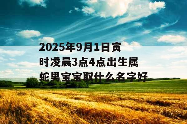 2025年9月1日寅时凌晨3点4点出生属蛇男宝宝取什么名字好