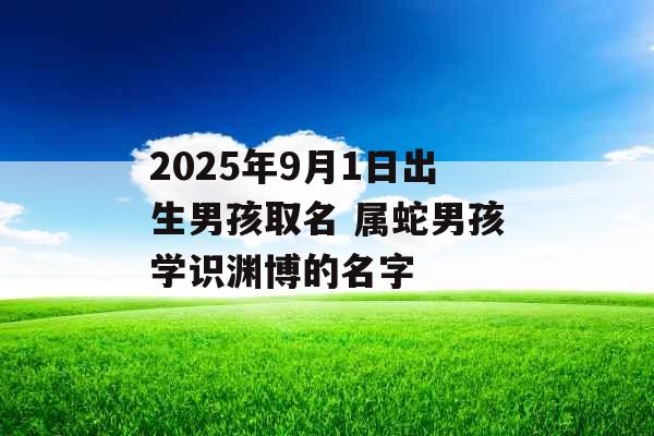 2025年9月1日出生男孩取名 属蛇男孩学识渊博的名字