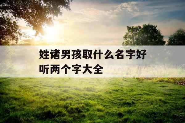 姓诸男孩取什么名字好听两个字大全