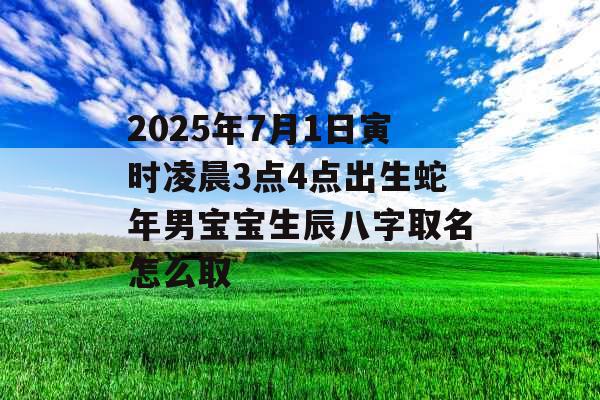 2025年7月1日寅时凌晨3点4点出生蛇年男宝宝生辰八字取名怎么取