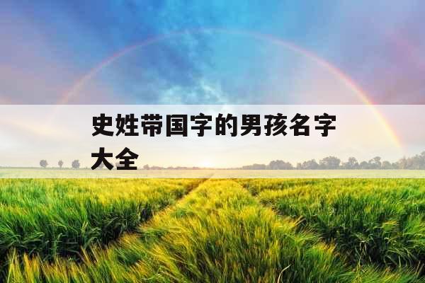 史姓带国字的男孩名字大全 史姓带国字的男孩名字大全