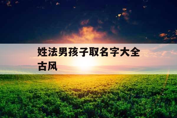 姓法男孩子取名字大全古风 姓法男孩子取名字大全古风