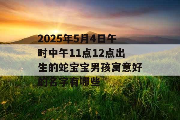 2025年5月4日午时中午11点12点出生的蛇宝宝男孩寓意好的名字有哪些 2025年5月4日午时中午11点12点出生的蛇宝宝男孩寓意好的名字有哪些