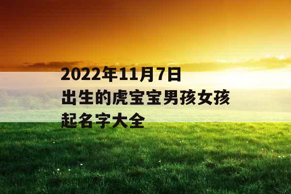 2022年11月7日出生的虎宝宝男孩女孩起名字大全