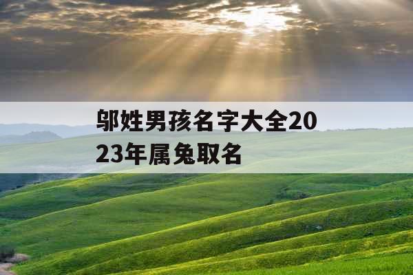 邬姓男孩名字大全2023年属兔取名 邬姓男孩名字大全2023年属兔取名