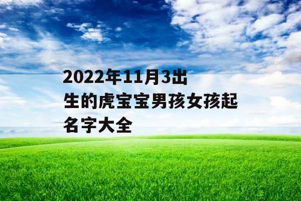 2022年11月3出生的虎宝宝男孩女孩起名字大全