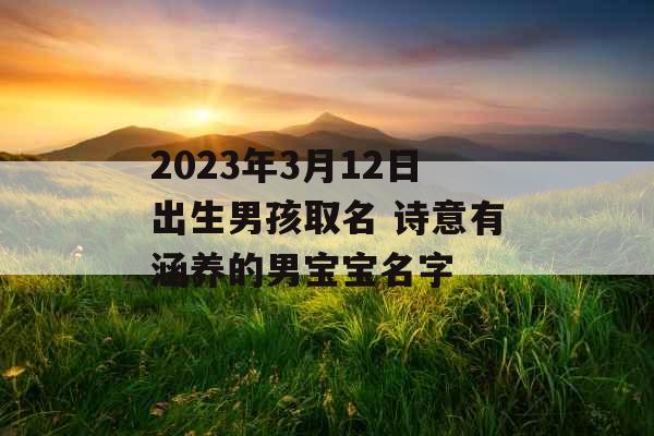 2023年3月12日出生男孩取名 诗意有涵养的男宝宝名字