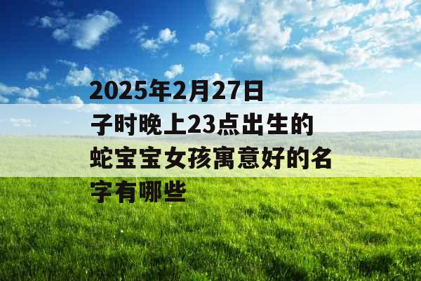 2025年2月27日子时晚上23点出生的蛇宝宝女孩寓意好的名字有哪些 2025年2月27日子时晚上23点出生的蛇宝宝女孩寓意好的名字有哪些