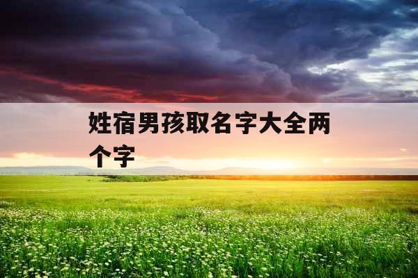 姓宿男孩取名字大全两个字