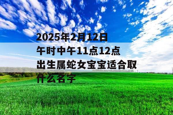 2025年2月12日午时中午11点12点出生属蛇女宝宝适合取什么名字 2025年2月12日午时中午11点12点出生属蛇女宝宝适合取什么名字