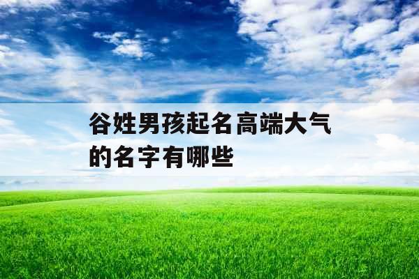 谷姓男孩起名高端大气的名字有哪些 谷姓男孩起名高端大气的名字有哪些