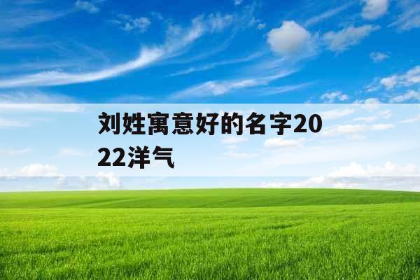 刘姓寓意好的名字2022洋气
