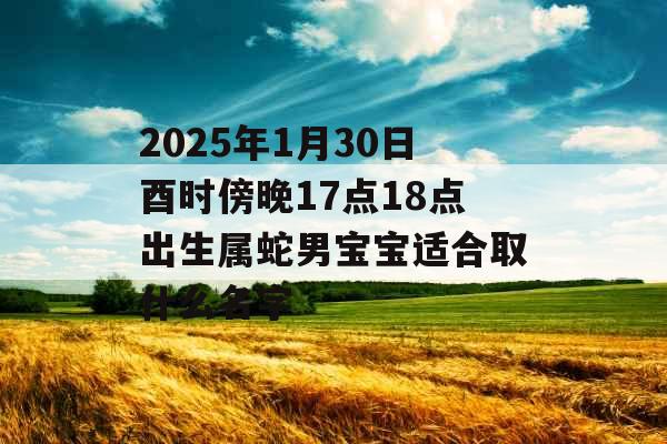 2025年1月30日酉时傍晚17点18点出生属蛇男宝宝适合取什么名字 2025年1月30日酉时傍晚17点18点出生属蛇男宝宝适合取什么名字
