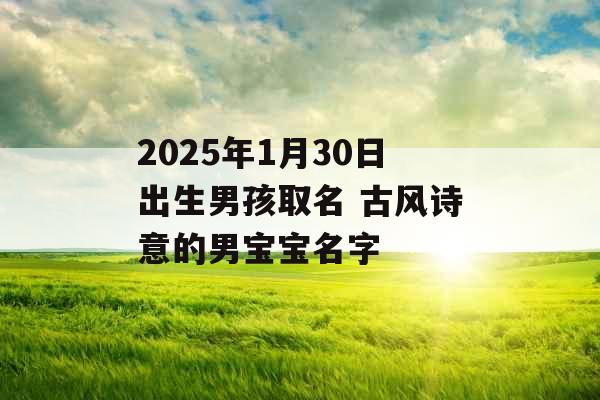2025年1月30日出生男孩取名 古风诗意的男宝宝名字