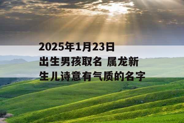 2025年1月23日出生男孩取名 属龙新生儿诗意有气质的名字 2025年1月23日出生男孩取名 属龙新生儿诗意有气质的名字