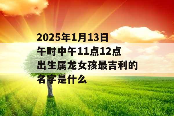 2025年1月13日午时中午11点12点出生属龙女孩最吉利的名字是什么 2025年1月13日午时中午11点12点出生属龙女孩最吉利的名字是什么