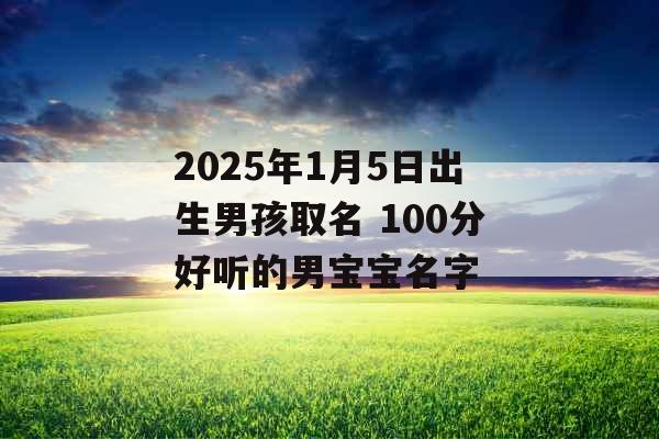 2025年1月5日出生男孩取名 100分好听的男宝宝名字