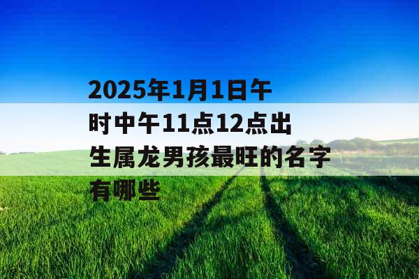 2025年1月1日午时中午11点12点出生属龙男孩最旺的名字有哪些