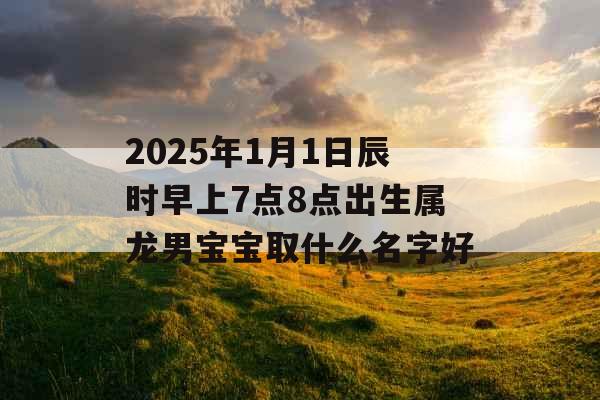 2025年1月1日辰时早上7点8点出生属龙男宝宝取什么名字好