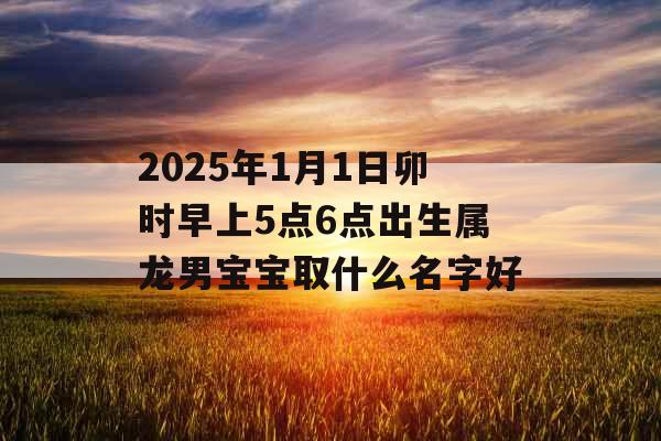 2025年1月1日卯时早上5点6点出生属龙男宝宝取什么名字好