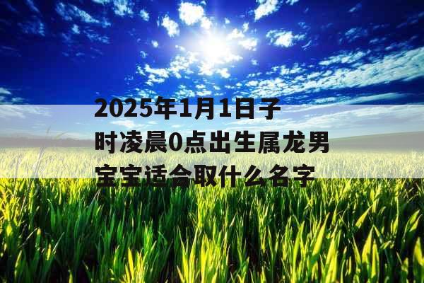 2025年1月1日子时凌晨0点出生属龙男宝宝适合取什么名字