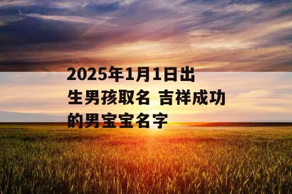 2025年1月1日出生男孩取名 吉祥成功的男宝宝名字