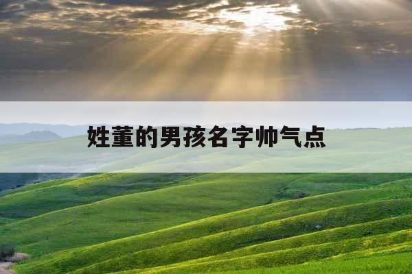 姓董的男孩名字帅气点 姓董的男孩名字帅气点