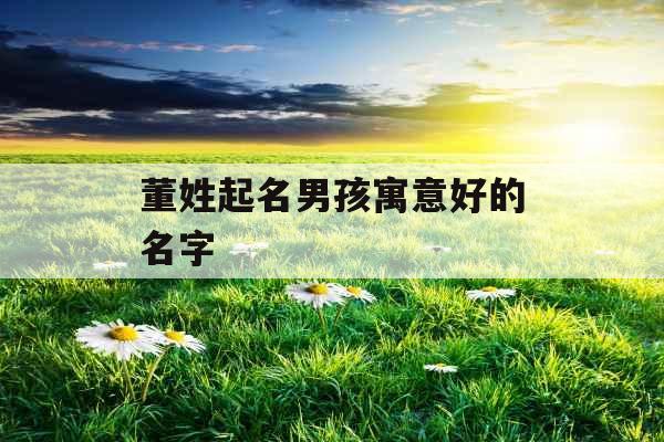 董姓起名男孩寓意好的名字 董姓起名男孩寓意好的名字