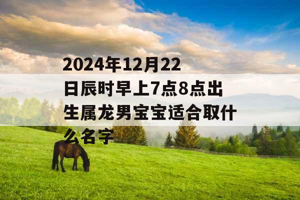 2024年12月22日辰时早上7点8点出生属龙男宝宝适合取什么名字 2024年12月22日辰时早上7点8点出生属龙男宝宝适合取什么名字