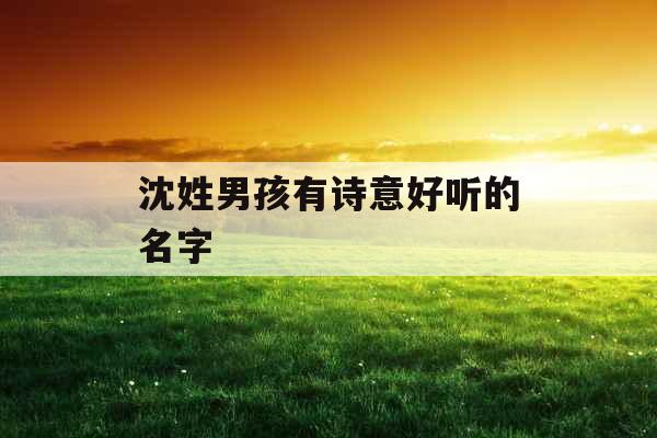沈姓男孩有诗意好听的名字