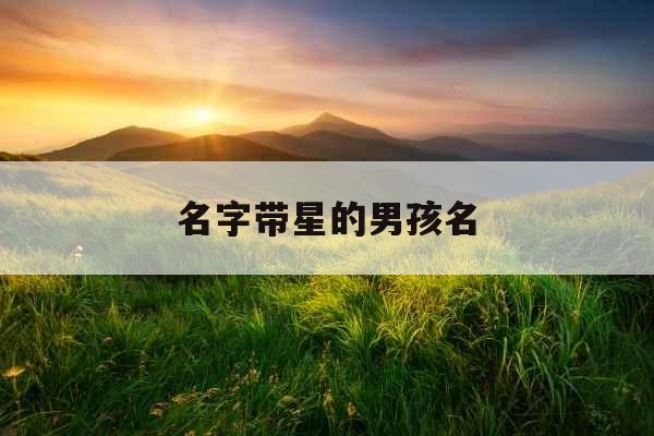 名字带星的男孩名
