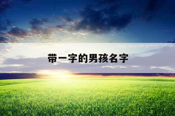 带一字的男孩名字