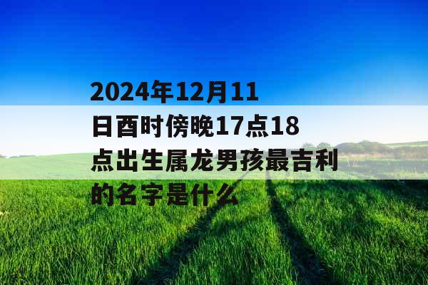 2024年12月11日酉时傍晚17点18点出生属龙男孩最吉利的名字是什么 2024年12月11日酉时傍晚17点18点出生属龙男孩最吉利的名字是什么