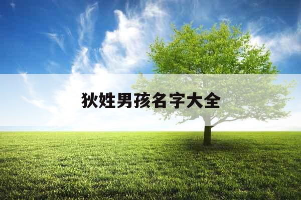 狄姓男孩名字大全 狄姓男孩名字大全