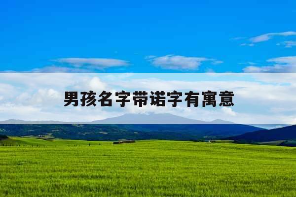 男孩名字带诺字有寓意 男孩名字带诺字有寓意