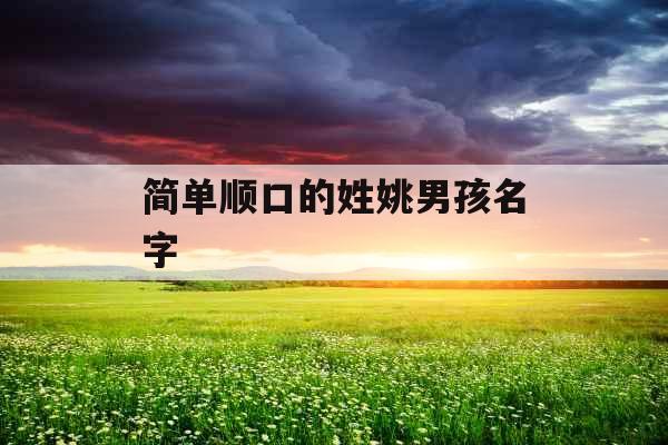 简单顺口的姓姚男孩名字
