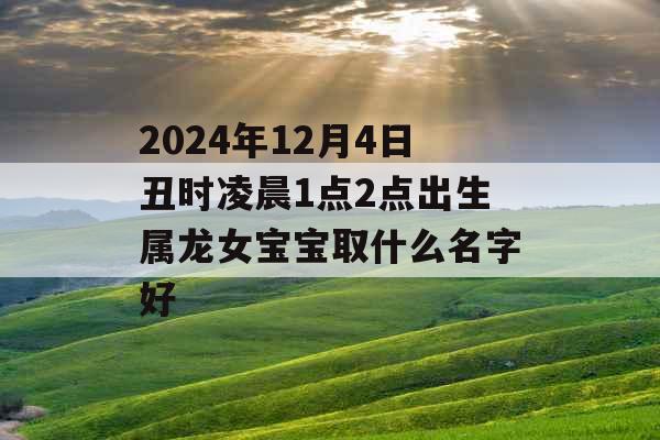 2024年12月4日丑时凌晨1点2点出生属龙女宝宝取什么名字好