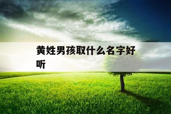 黄姓男孩取什么名字好听 黄姓男孩取什么名字好听