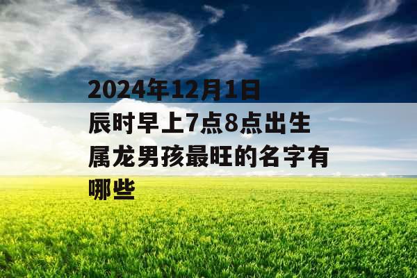 2024年12月1日辰时早上7点8点出生属龙男孩最旺的名字有哪些